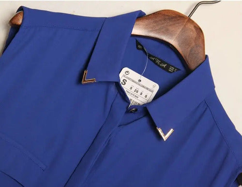 Blusa Azul Sin Mangas Azul L
