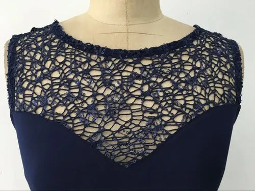 Vestido Azul Mujer Corto Fiesta Lentejuelas Va 211 Azul S
