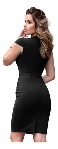 Vestido Sexy Drapeado Para Oficina Y Fiesta Formal Va 448