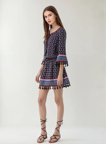 Vestido Corto Verano Casual Playa Ep 53c Azul 6