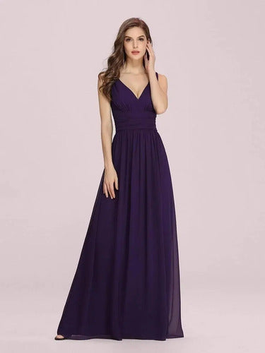 Vestido Fiesta Gasa Escote V Graduación Matrimonio Ep 07