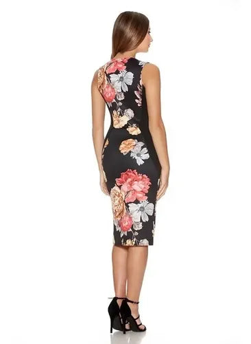 Vestido Negro Ajustado Sin Mangas Bodycon Va 240 Negro S