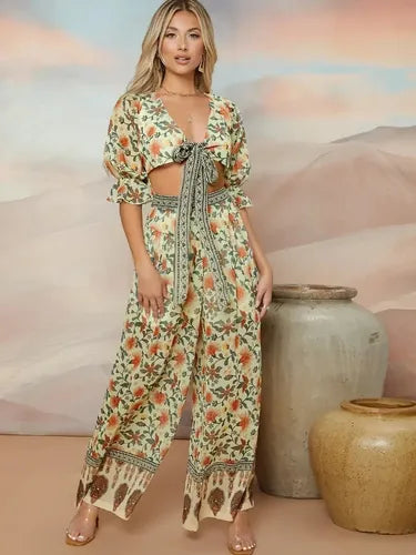 Entero Jumpsuit Mono Fiesta Estampado Floral Calidad El 126
