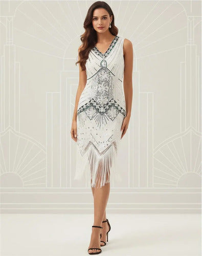 Vestido De Baile Retro Gatsby, Años 20 Charleston  Va 633