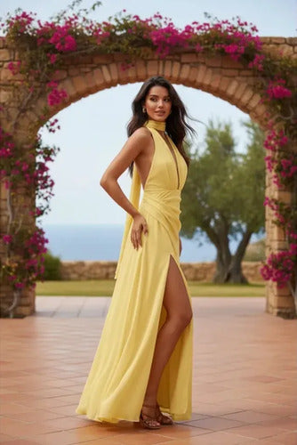 Vestido Largo Delpilar Va 543 Escote V Fiesta Mujer