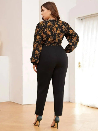 Entero Jumpsuit Mono Manga Larga Talla Grande El 57g
