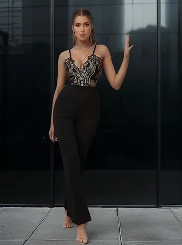 Entero Jumpsuit Enterito Mono Fiesta Lentejuelas El 46