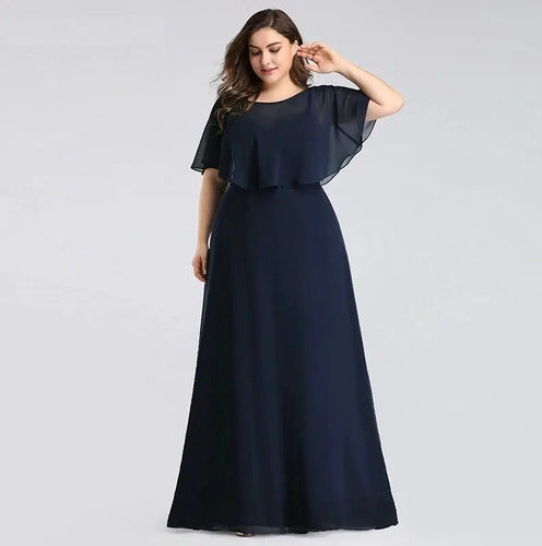 Vestido Fiesta Matrimonio Talla Grande Ep 128 Azul Oscuro 18