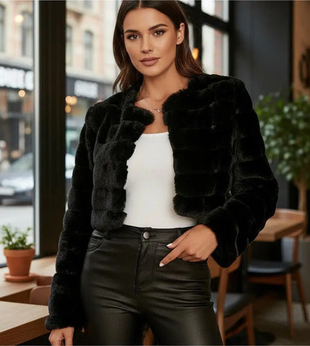 Bolero Corto Piel Fiesta Chaqueta Capa Bb 44