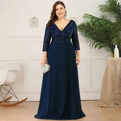 Vestido Fiesta Largo Matrimonio Talla Grande Ep 172