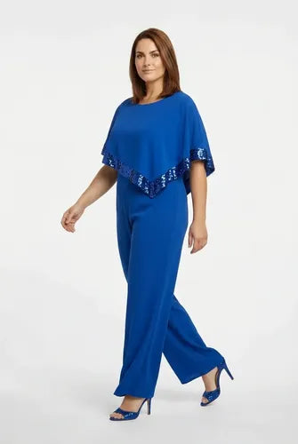 Mono talla grande azul y negro manga murciélago