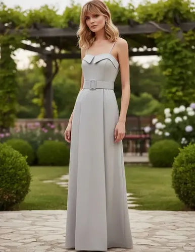 Vestido De Fiesta Largo Graduación Con Cinturón Td 30