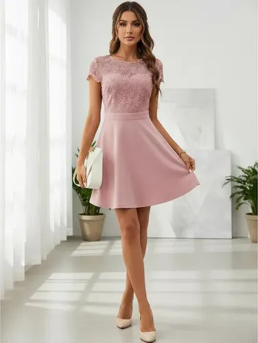 Vestido Formal Blanco Corto Novia Civil Cóctel Hq 15