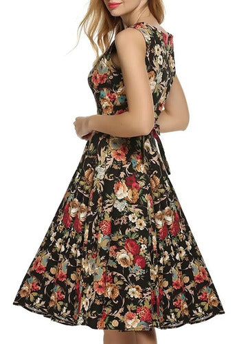 Vestido Vintage Pin Up, Swing Y Años 50, Rockabilly Va 181 Negro S