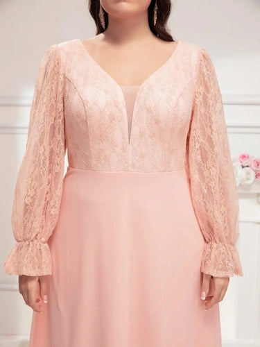 Vestido Fiesta Largo Matrimonio Talla Grande Ep 431