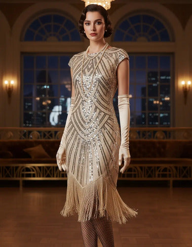 Vestido De Baile Retro Gatsby, Años 20 Charleston  Va 617