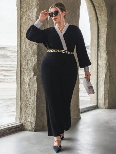 Entero Jumpsuit Enterito Mono Fiesta  Talla Grande Vg 216 Negro L