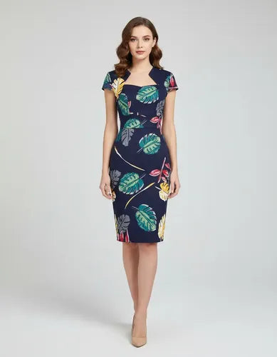 Vestido Azul Bodycon  Manguita  Va 298 Azul L