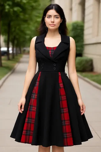 Vestido Vintage Pin Up, Burdeo Años 50 Tallas Grandes Va 207