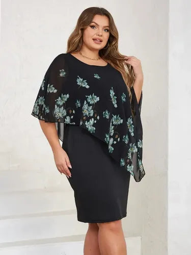 Vestido Fiesta Talla Grande Negro  Vg 76 Negro 2xl