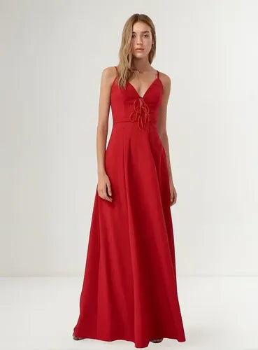 Vestido De Fiesta Graduación Largo Td 21 Rojo 38