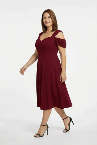 Vestido corto multicolor acampanado tirantes talla grande