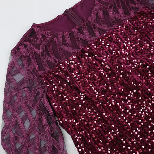 Vestido Fiesta Lentejuela Talla Grande Vg 78