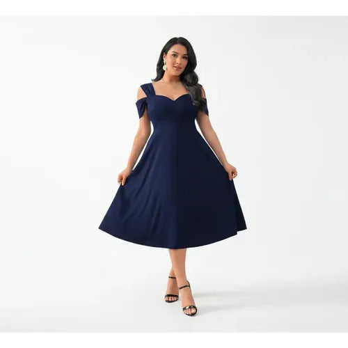Vestido Mujer Talla Grande Acampanado Vg 158