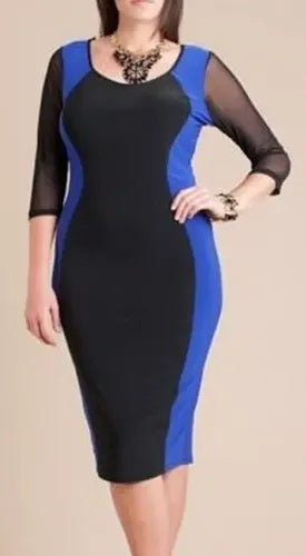 Vestido Curvilineo  Negro  Vg 03 Negro-azul L