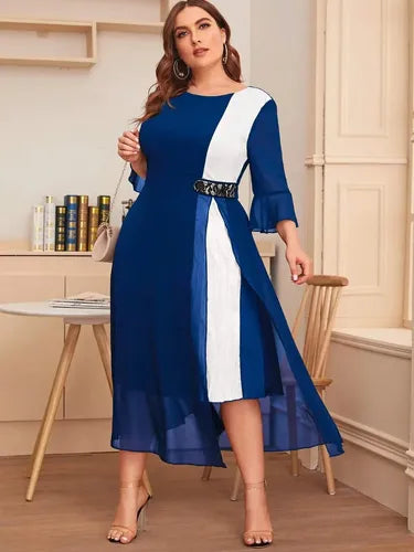 Vestido Mujer Fiesta Gasa Talla Grande Vg 90