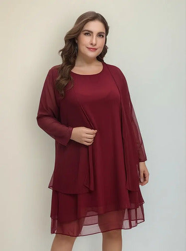 Vestido Fiesta Talla Grande 2 Piezas Vg 45