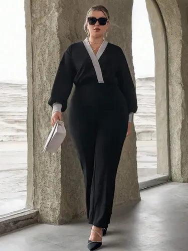 Entero Jumpsuit Enterito Mono Fiesta  Talla Grande Vg 216 Negro L
