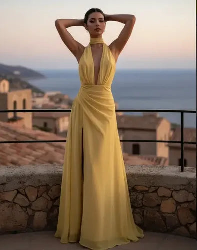 Vestido Largo Delpilar Va 543 Escote V Fiesta Mujer
