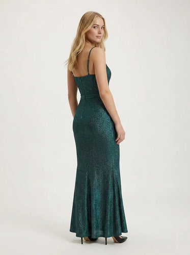 Vestido largo bodycon escote V con tajo