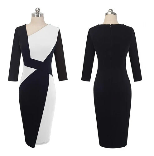 Vestido Formal Oficina Coctel Negro  Va 423