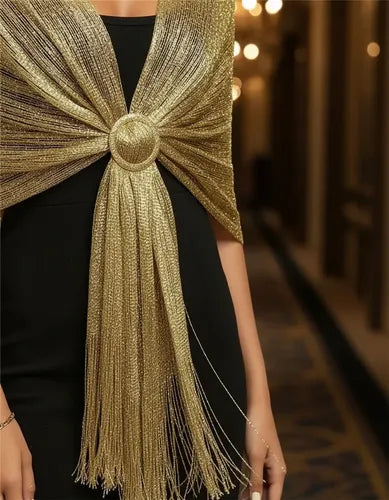 Envoltura Brillante Flecos Bolero Tapado Chal Fiesta Bb 22