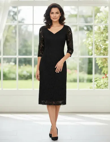 Vestido Encaje Negro Ve 55 Negro M