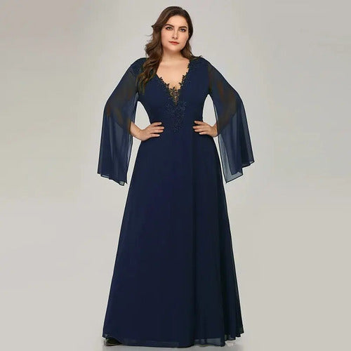 Vestido Fiesta Largo Matrimonio Talla Grande Ep 184