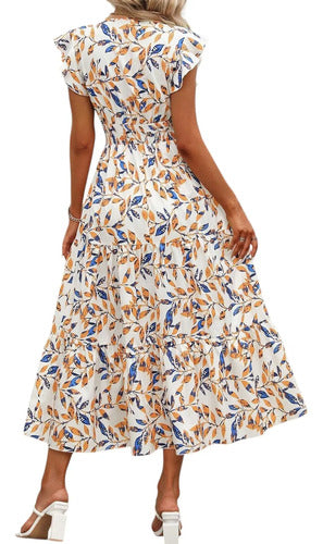 Vestido Estampado Floral Delgado Playa Va 605