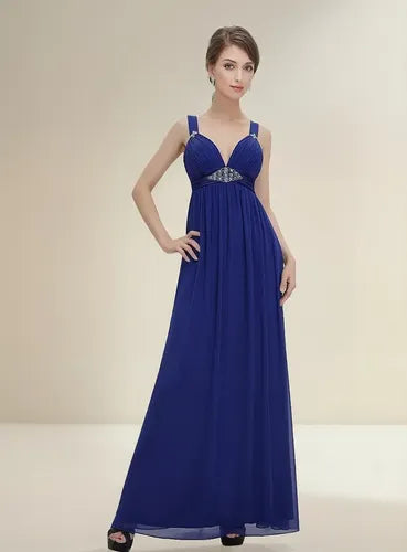 Vestido Mujer De Fiesta Largo Matrimonio Gasa Ep 09 Azul 6