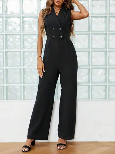 Entero Jumpsuit Mono Pierna Ancha El 190 Negro M