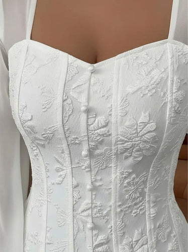 Blusa Top Mujer Hombros Descubiertos Mangas Bb 63 Blanco M