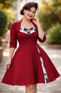 Vestido Vintage Pin Up, Burdeo Años 50, Va 269
