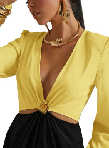 Entero Jumpsuit Mono Escote V Pierna Ancha El 152
