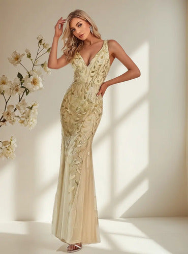 Vestido Fiesta Lentejuela Sirena Tul Ep 143c