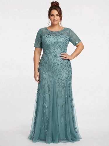 Vestido largo multicolor lentejuelas corte sirena