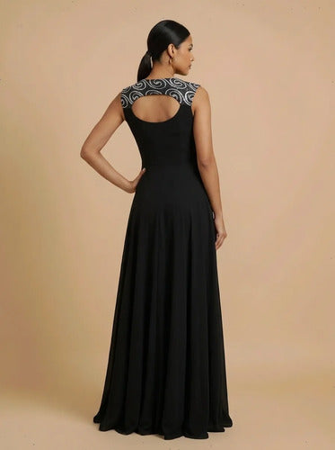 Vestido largo evasé hombros descubiertos