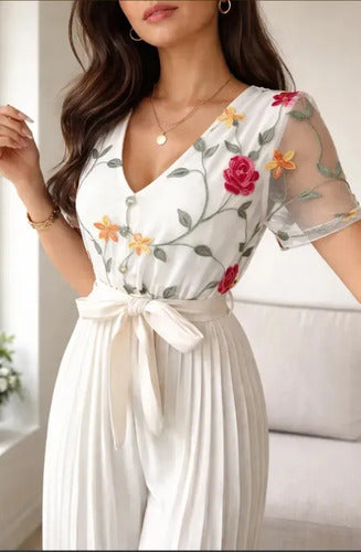 Entero Jumpsuit Mono Fiesta Cóctel Pierna Ancha El 119
