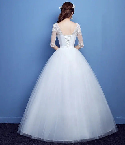 Vestido Novia Marfil Princesa Corset Delpilar Nf 06