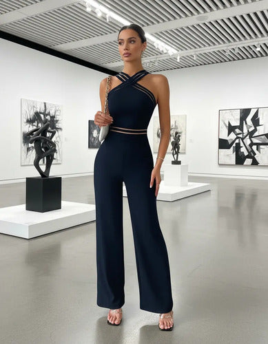Entero Jumpsuit Mono Negro Fiesta  El 129